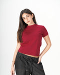 Short Sleeve Top – Burgundy