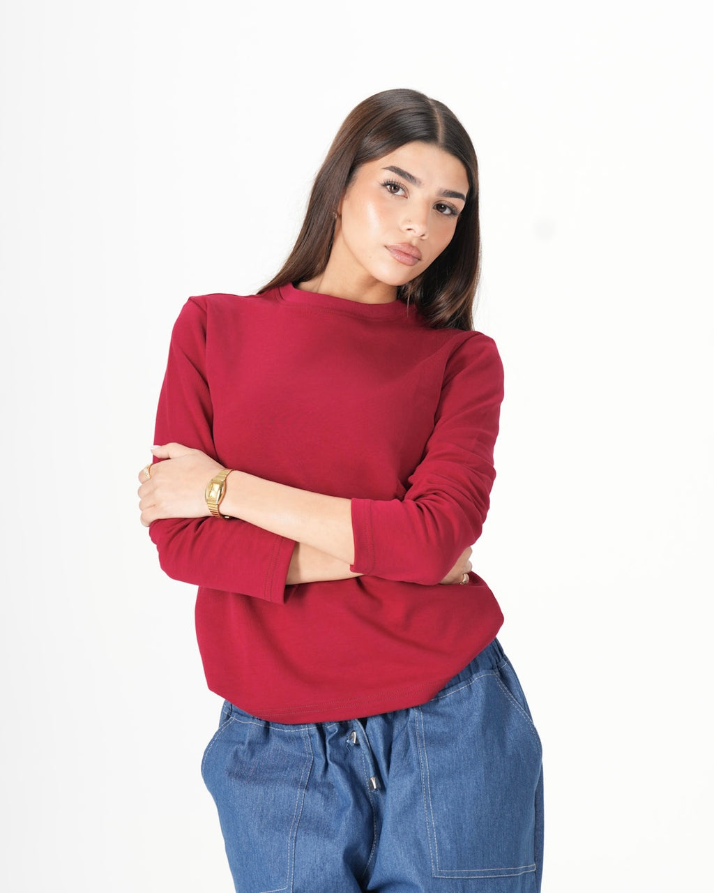Long Sleeve Top – Burgundy