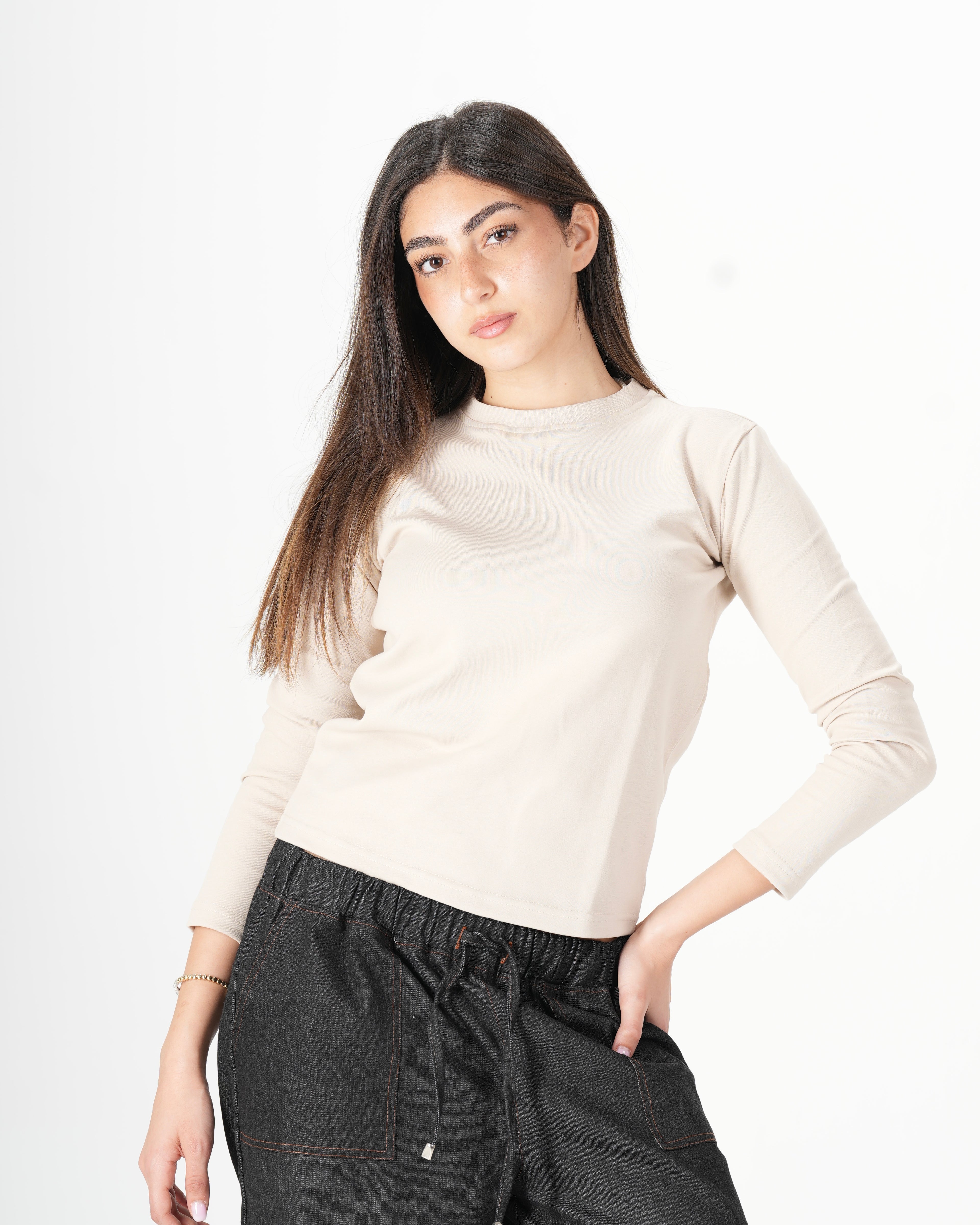 Long Sleeve Top – Beige