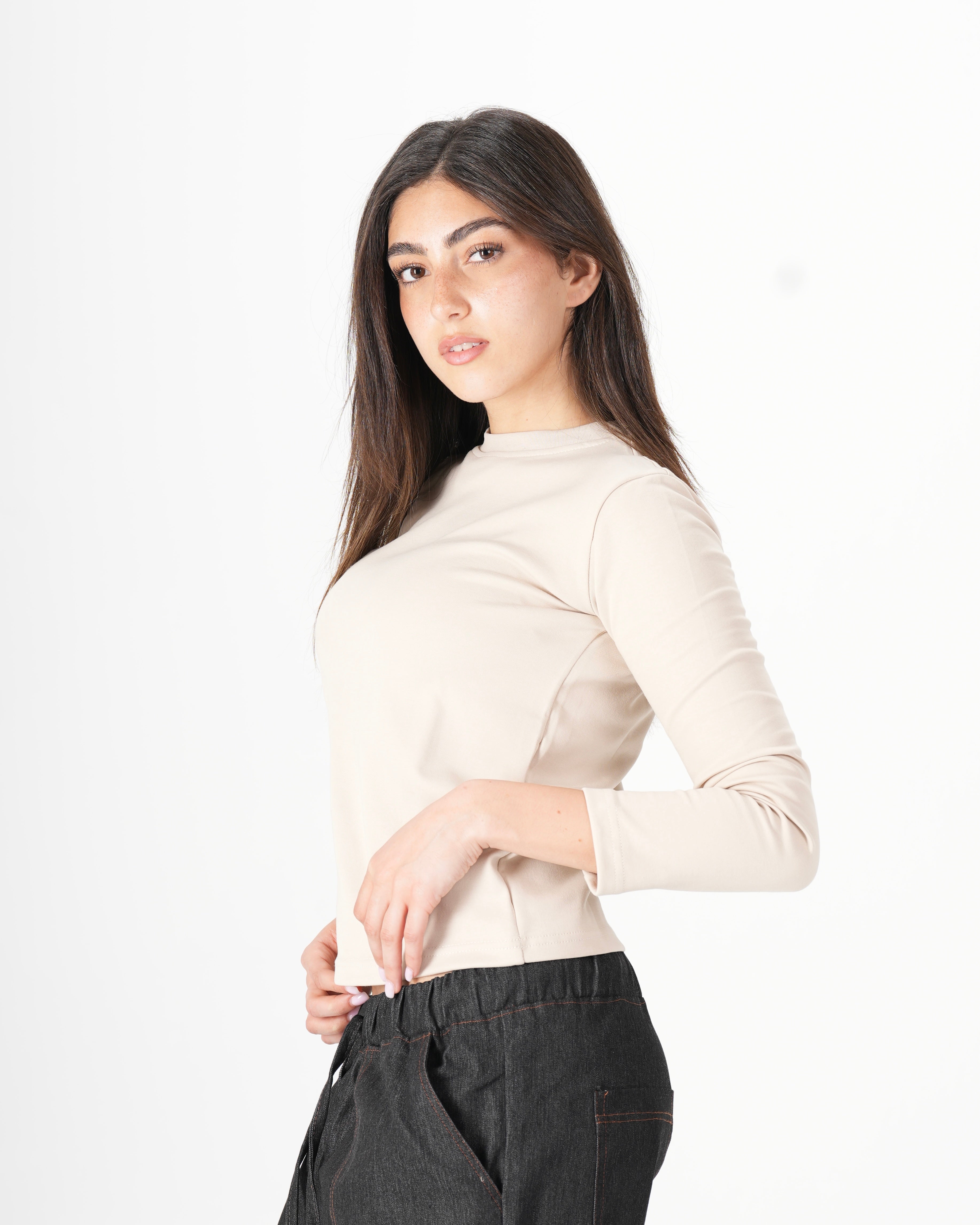 Long Sleeve Top – Beige