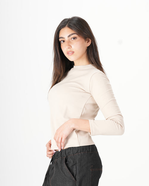 Long Sleeve Top – Beige