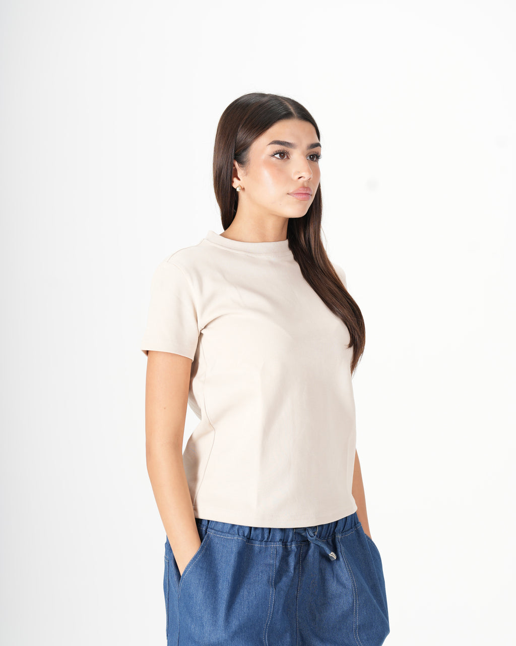 Short Sleeve Top – Beige