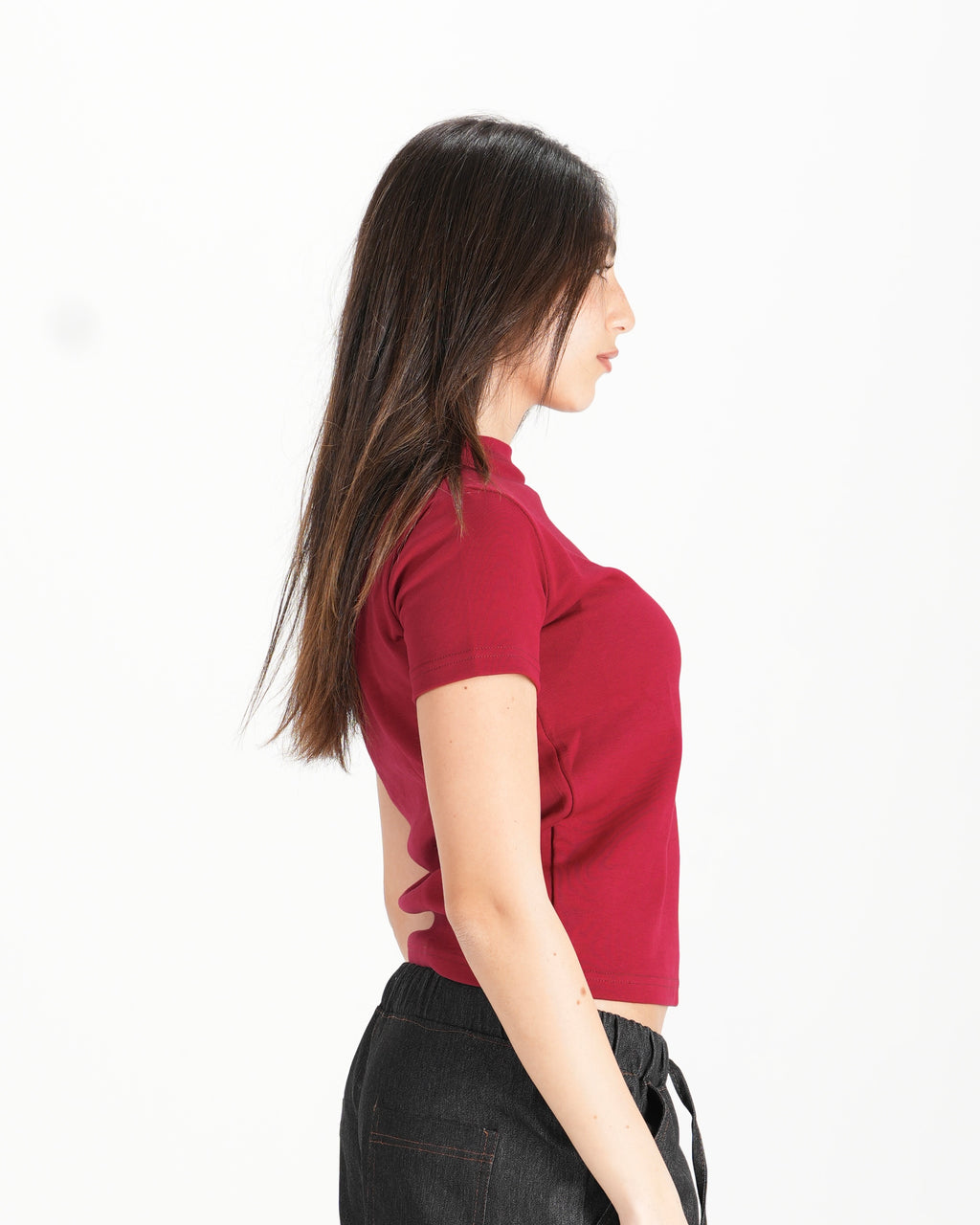 Short Sleeve Top – Burgundy