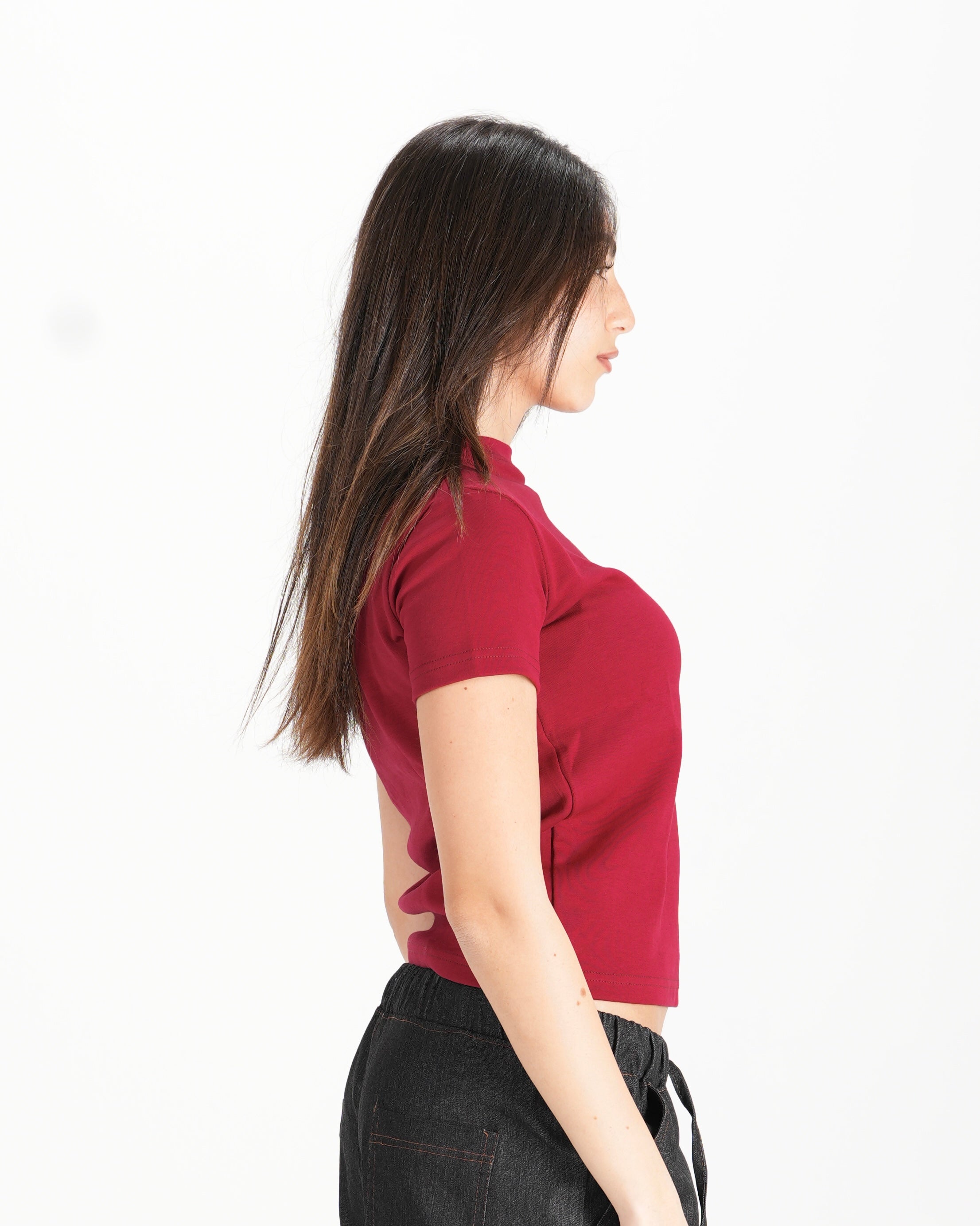 Short Sleeve Top – Burgundy