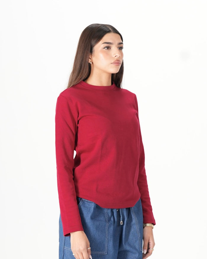Long Sleeve Top – Burgundy