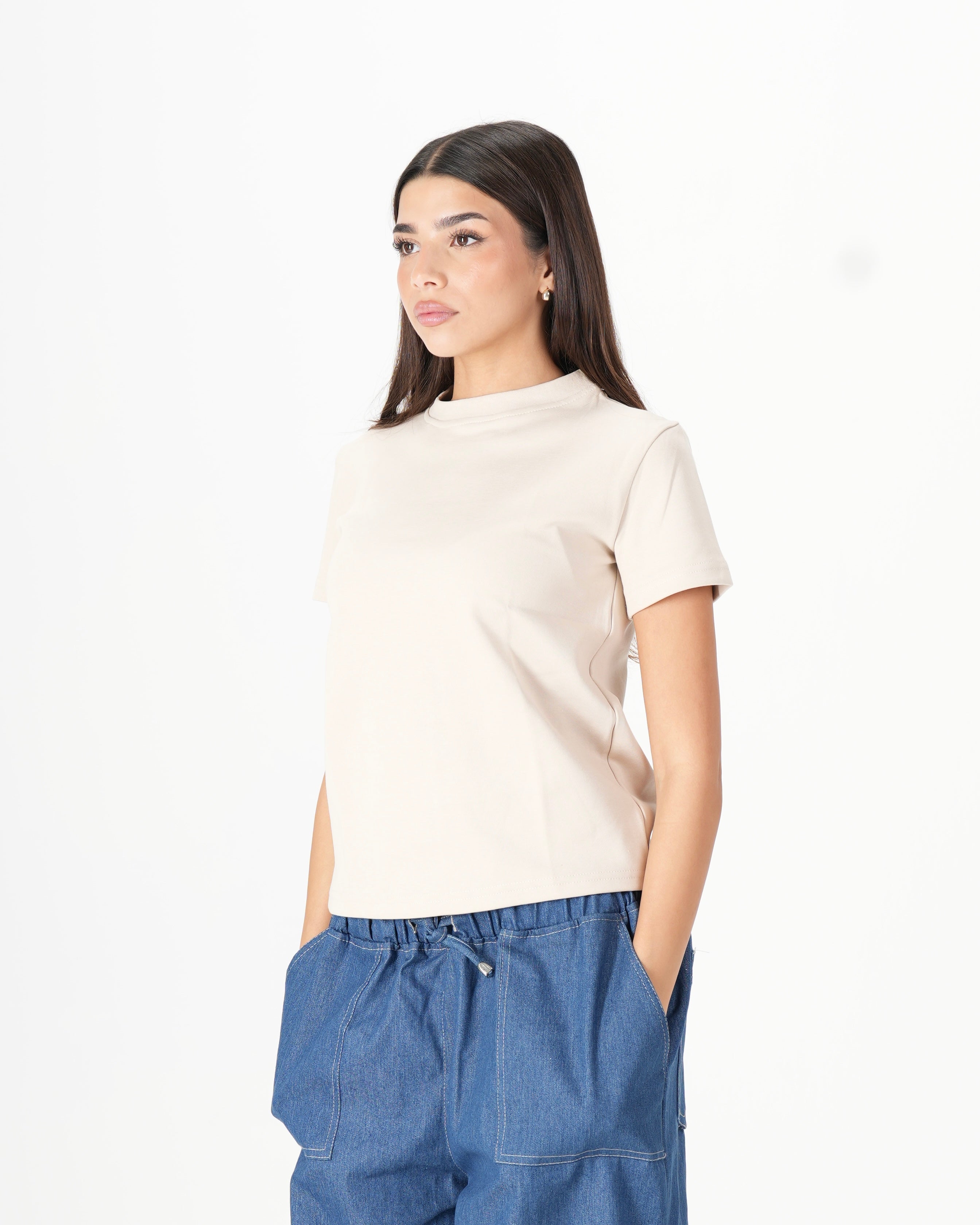 Short Sleeve Top – Beige