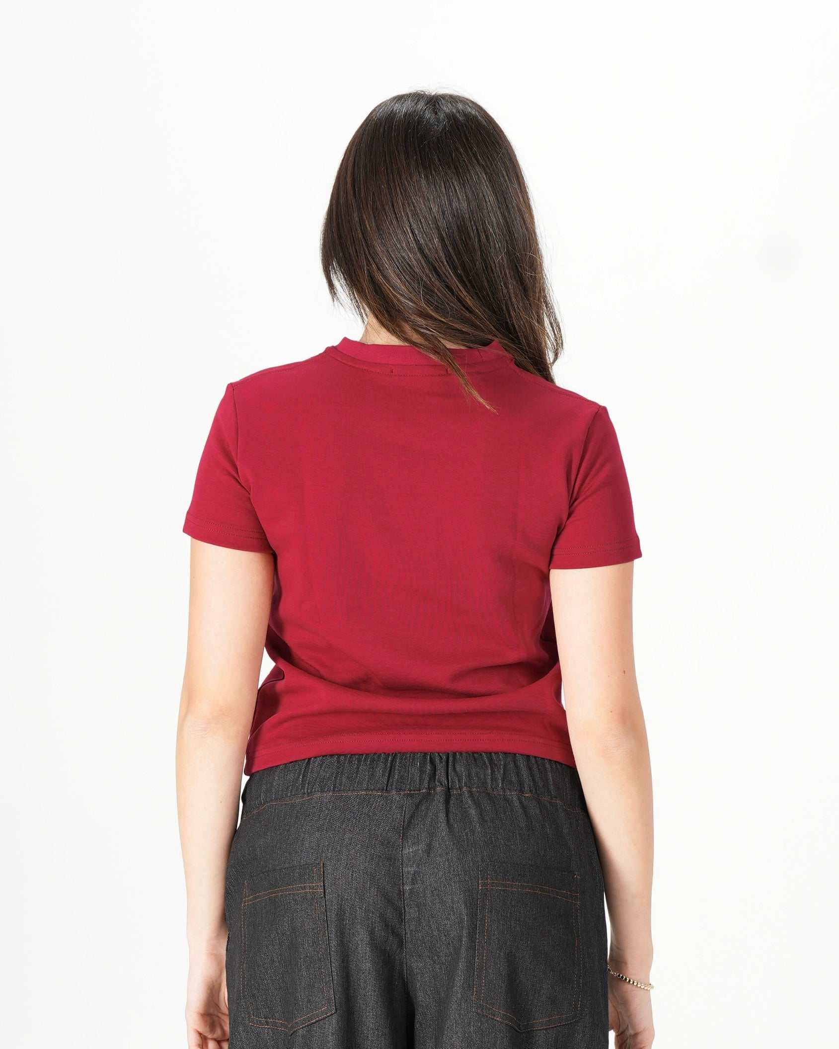Short Sleeve Top – Burgundy