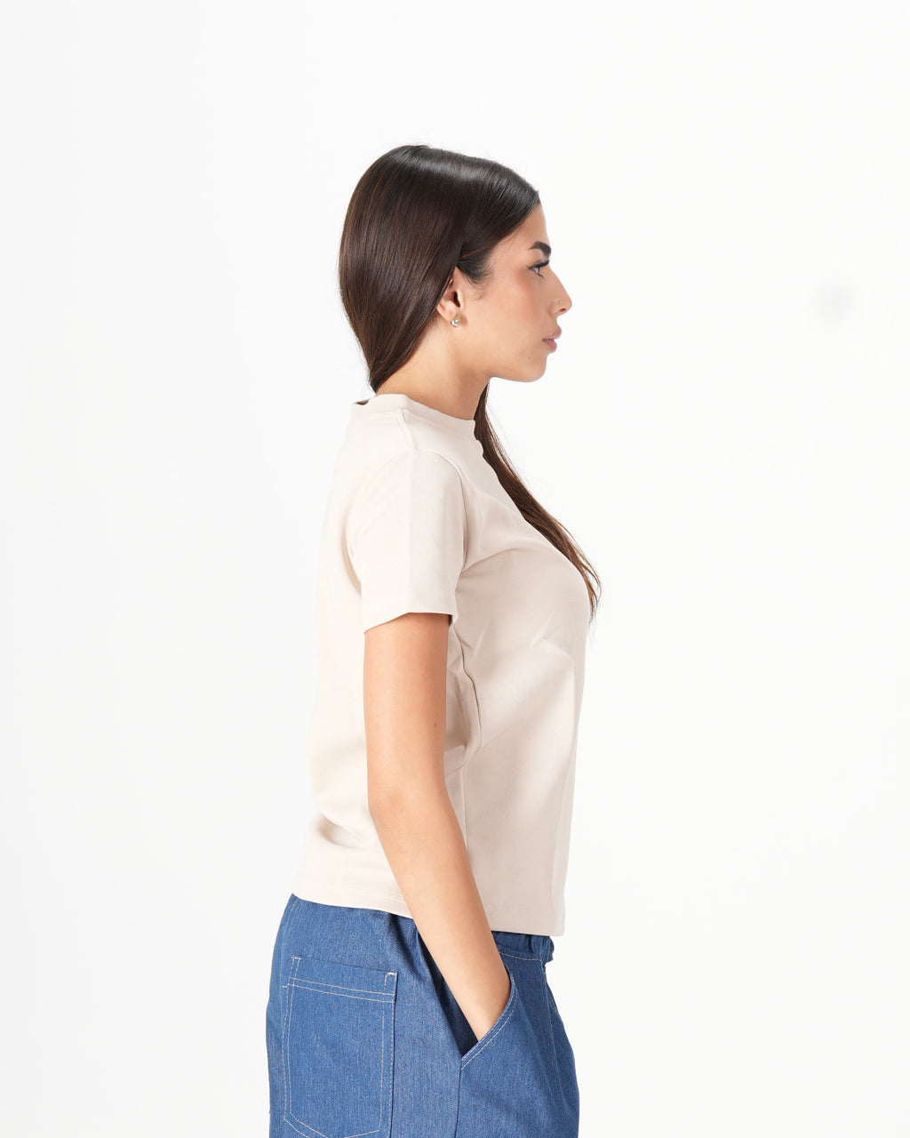 Short Sleeve Top – Beige