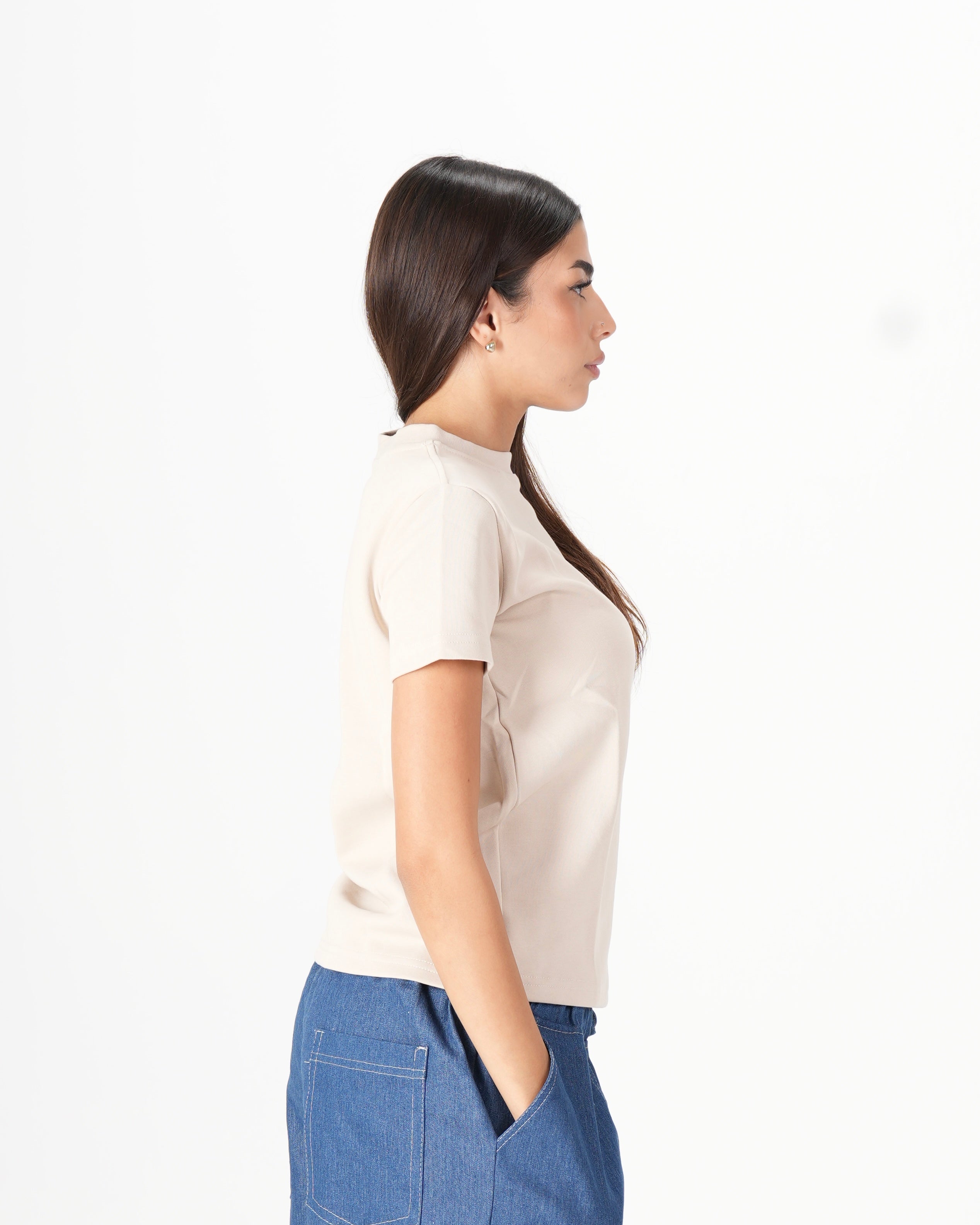 Short Sleeve Top – Beige