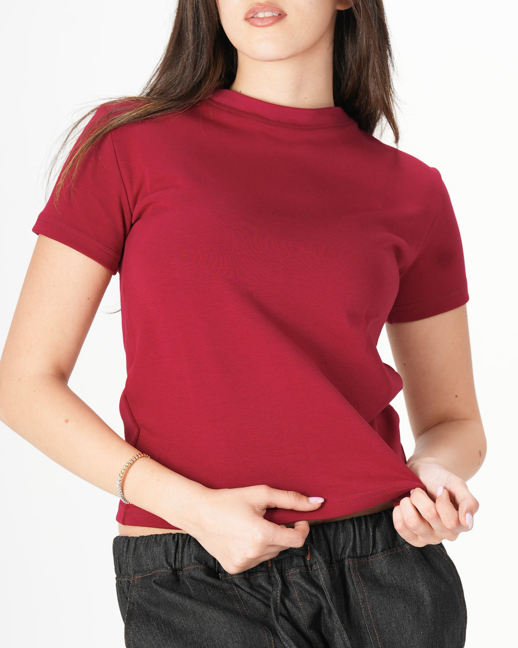Short Sleeve Top – Burgundy