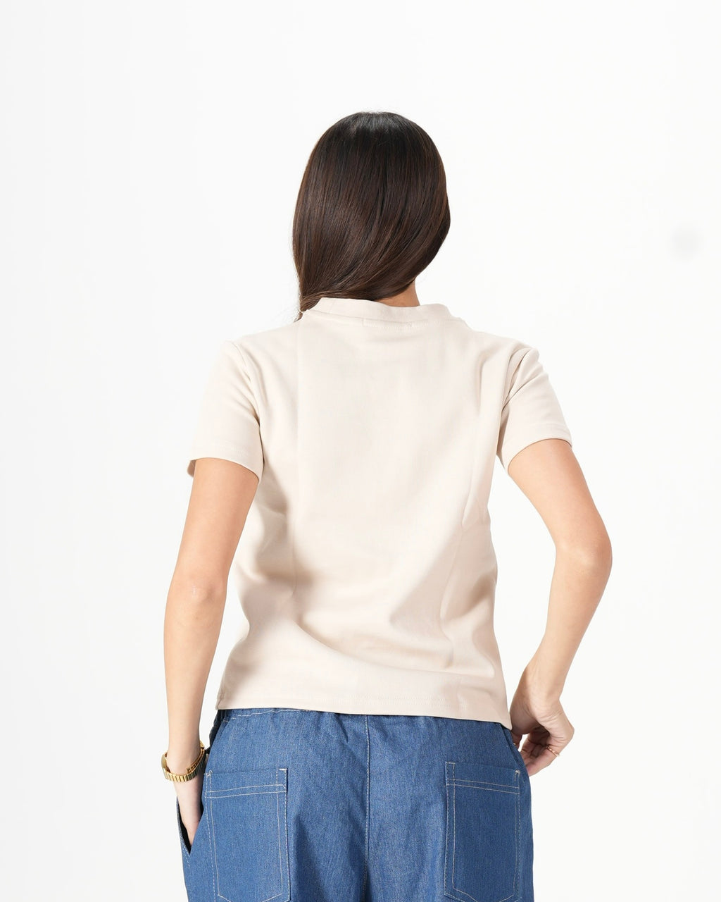 Short Sleeve Top – Beige