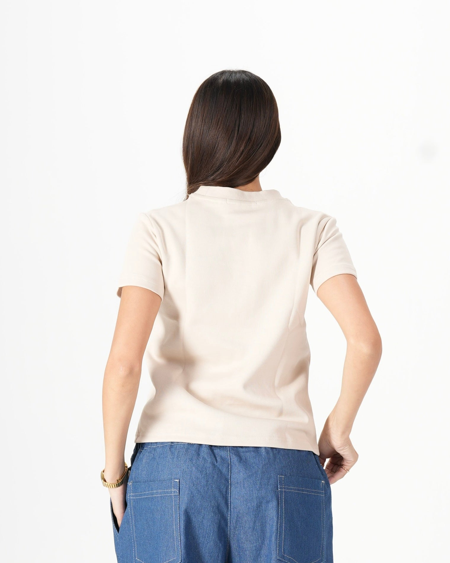 Short Sleeve Top – Beige