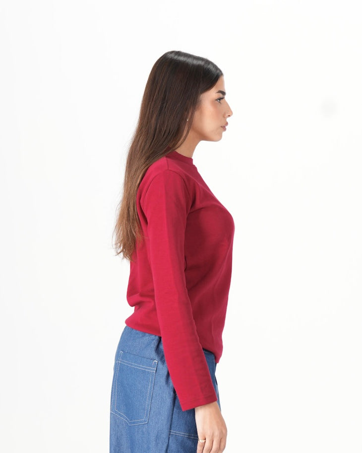 Long Sleeve Top – Burgundy